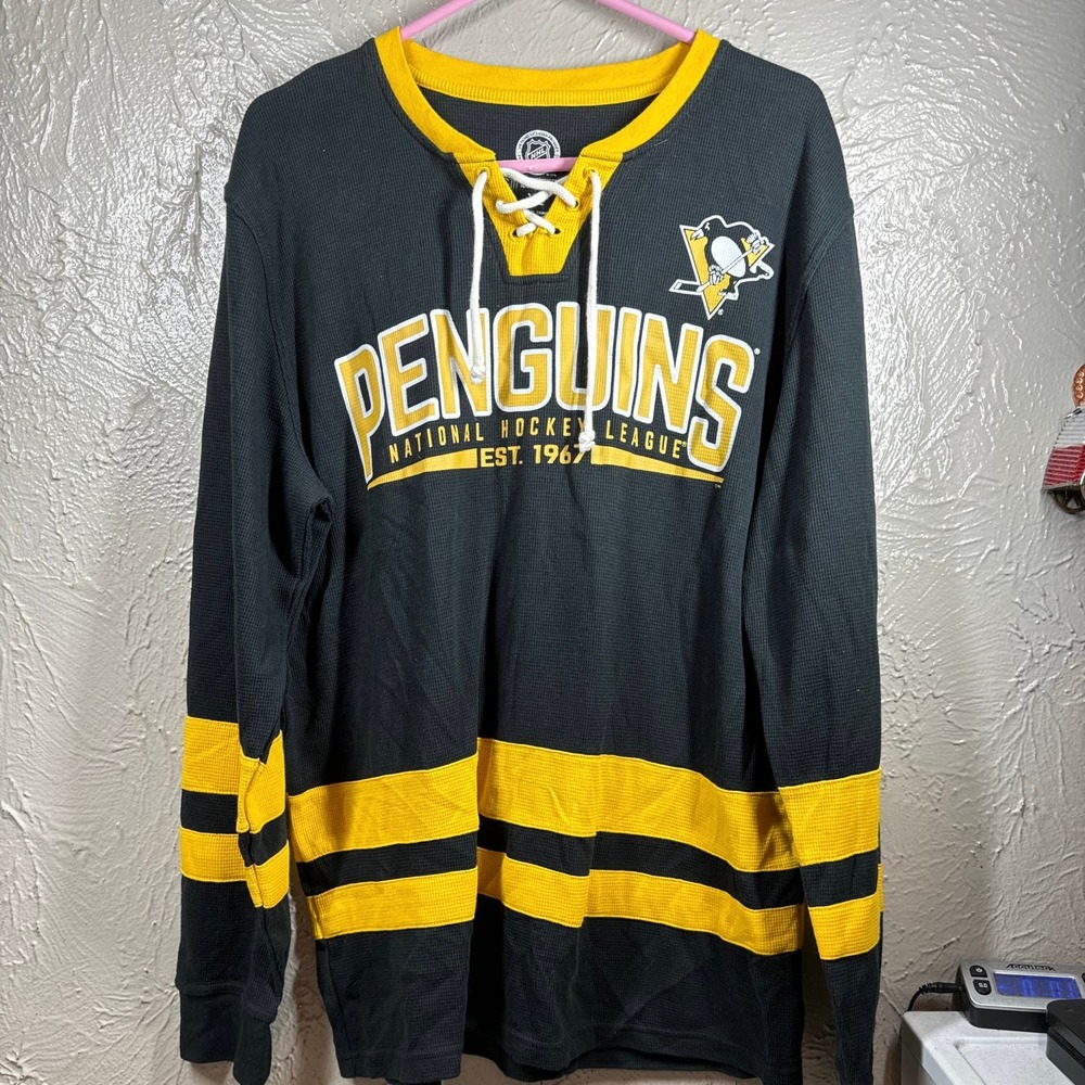 Pittsburgh Penguins GIII Sports by Carl Banks NHL Pull‎ Over Shirt Size XL